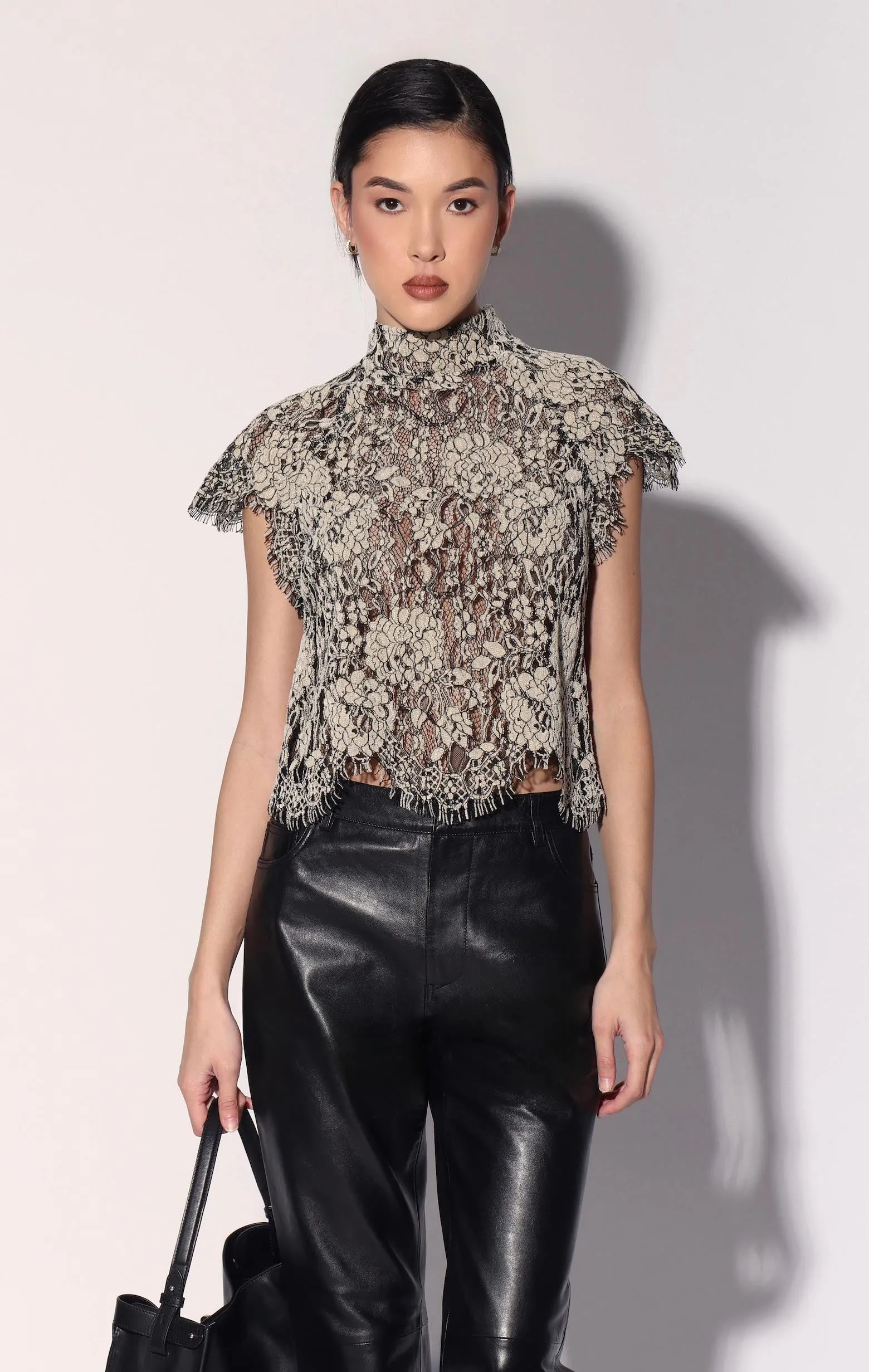Dalton Top, Ivory Black Lace sold by Walter Baker