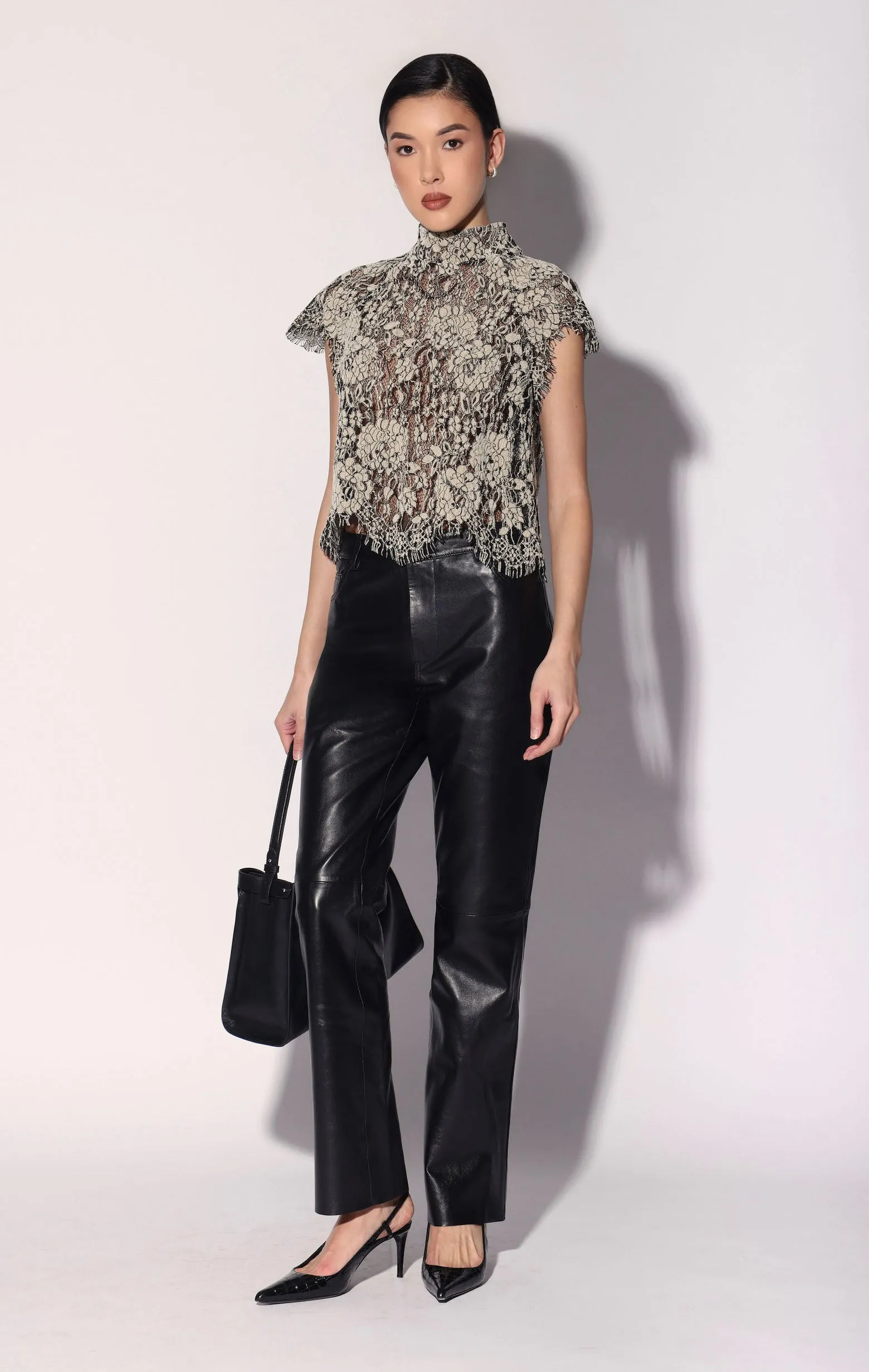 Dalton Top, Ivory Black Lace sold by Walter Baker product image thumbnail 2