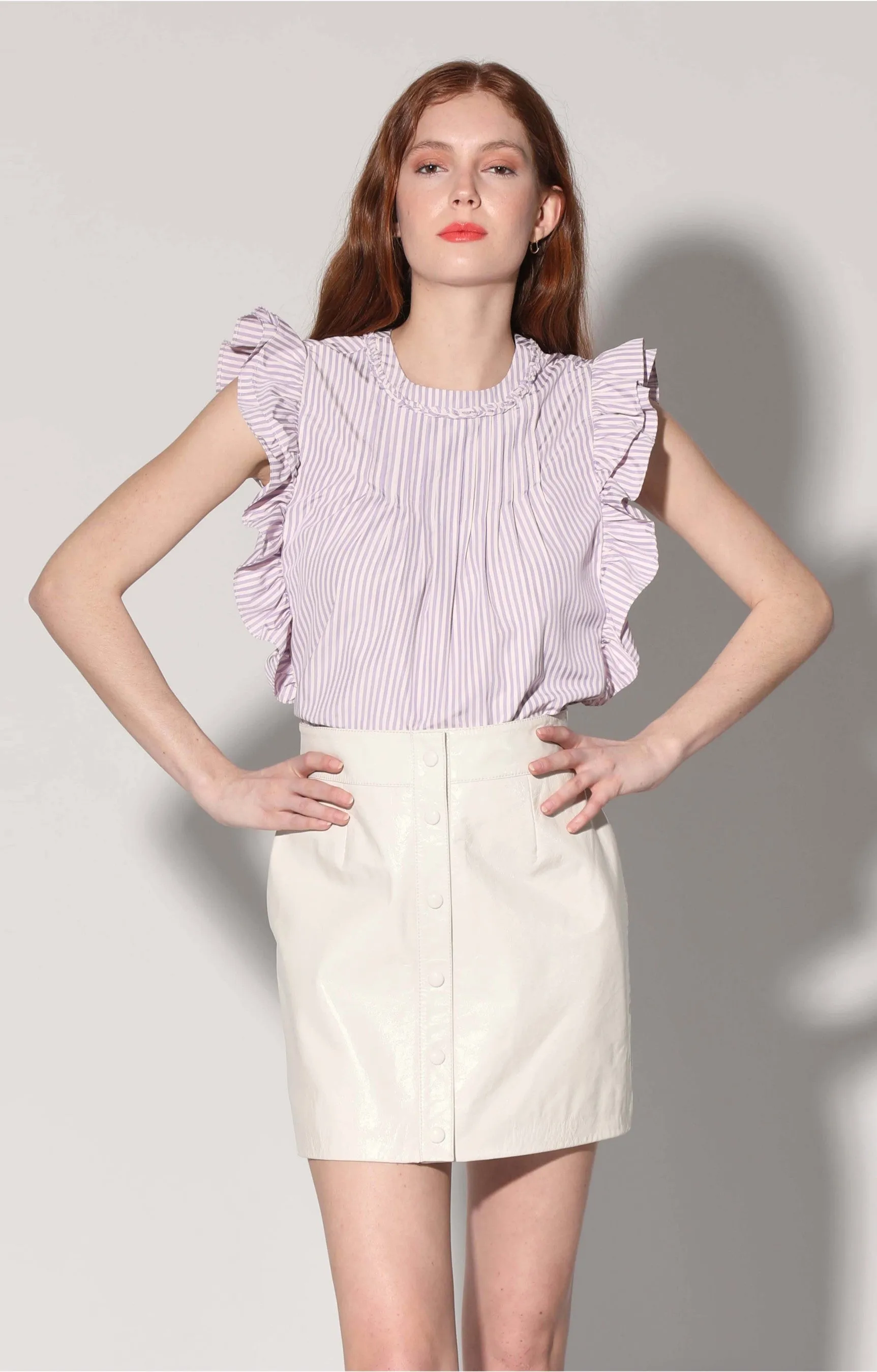 Amy Skirt, Oyster Patent - Leather (Spring 2023) sold by Walter Baker product image thumbnail 2