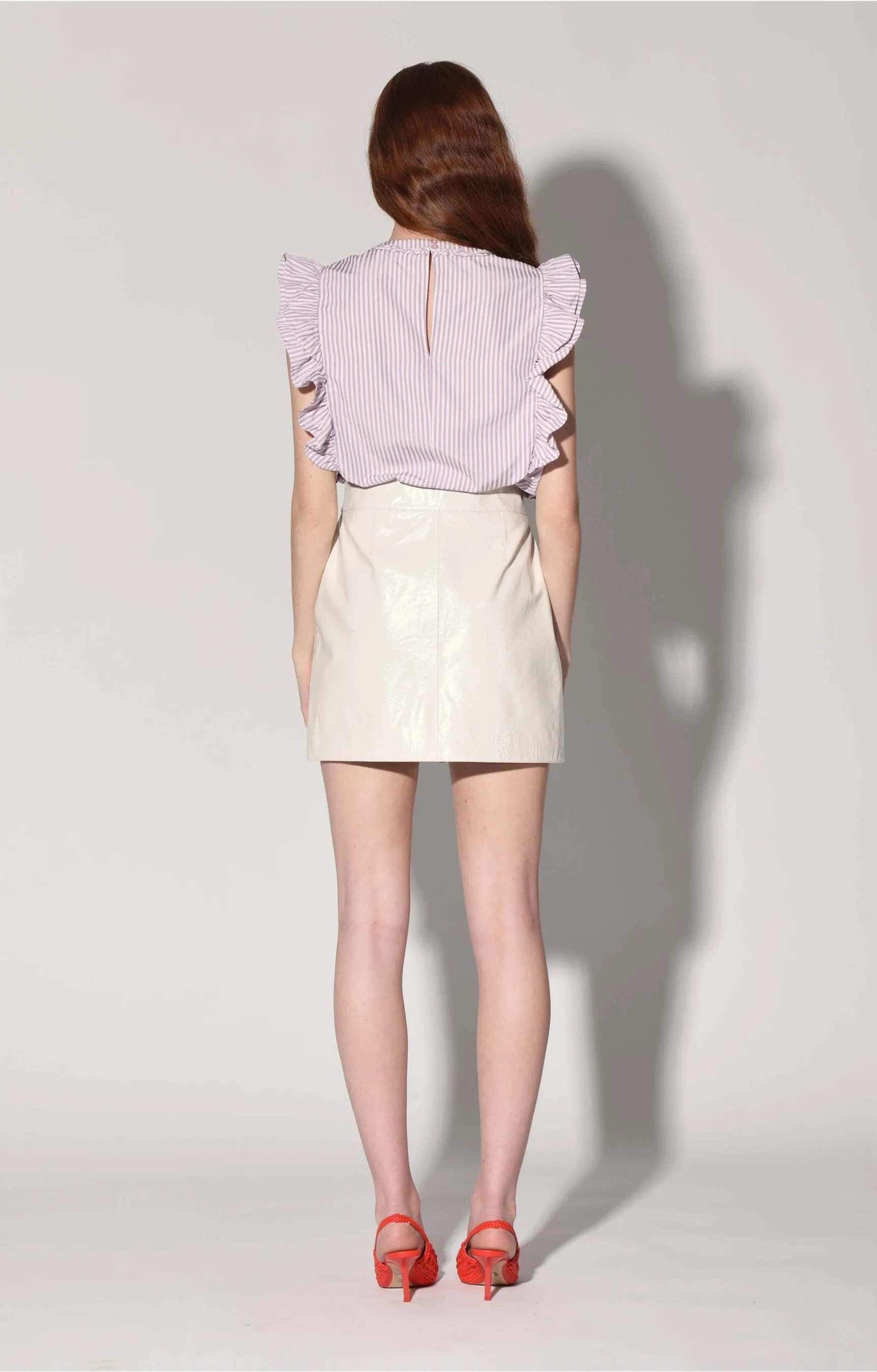 Amy Skirt, Oyster Patent - Leather (Spring 2023) sold by Walter Baker product image thumbnail 4