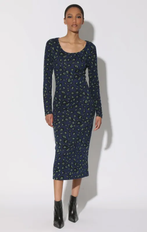 Trysta Dress, Midnight Leo Knit made by Walter Baker