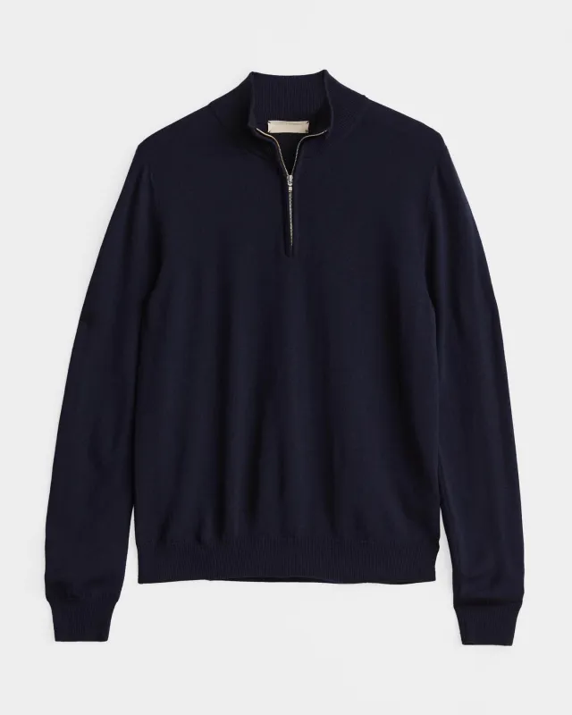 Trento Wool and Cashmere Unisex Half-Zip Pullover Sweater made by WANT Les Essentiels