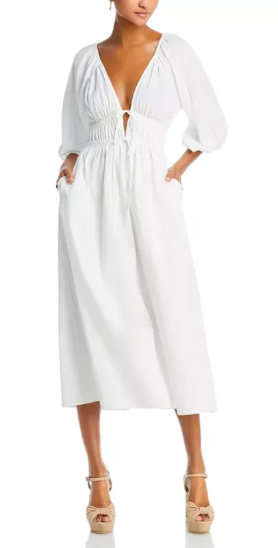 ANGELA RUCHED MIDI DRESS sold by Wayf
