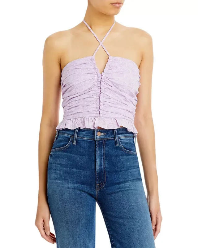 RIVERA RUCHED HALTER TOP sold by Wayf