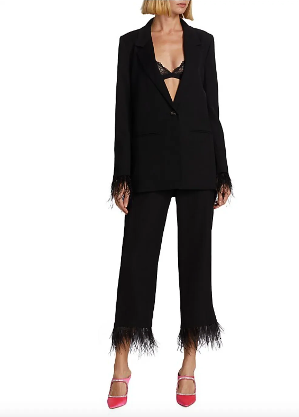 ROMEE FEATHER TRIM PANT sold by Wayf