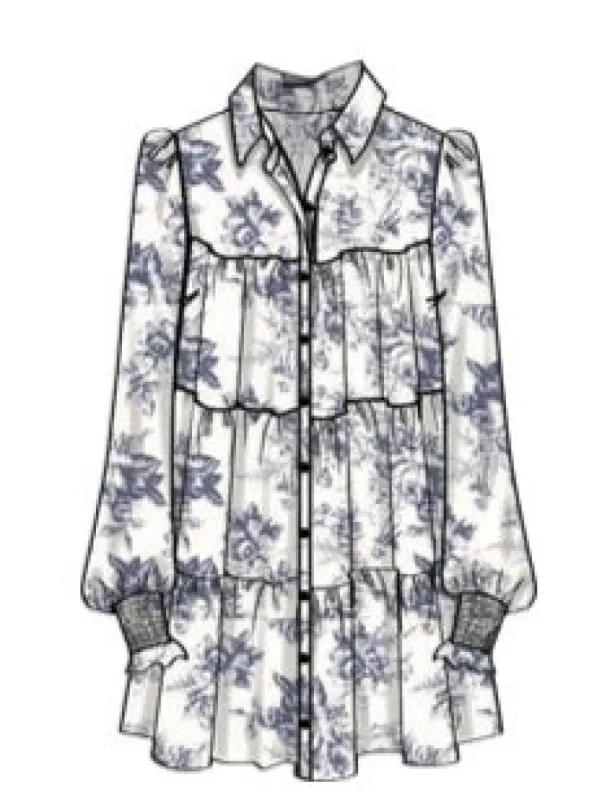 TIERED SHIRT DRESS sold by Wayf