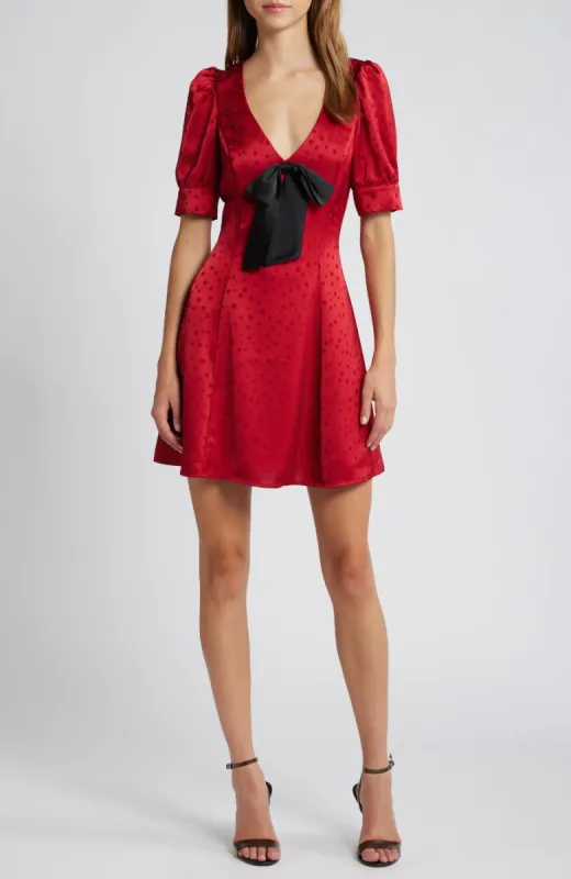 Dot Jacquard Satin Minidress sold by Wayf