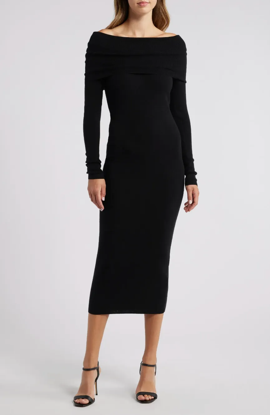 OFF SHOULDER SWEATER DRESS sold by Wayf product image thumbnail 2