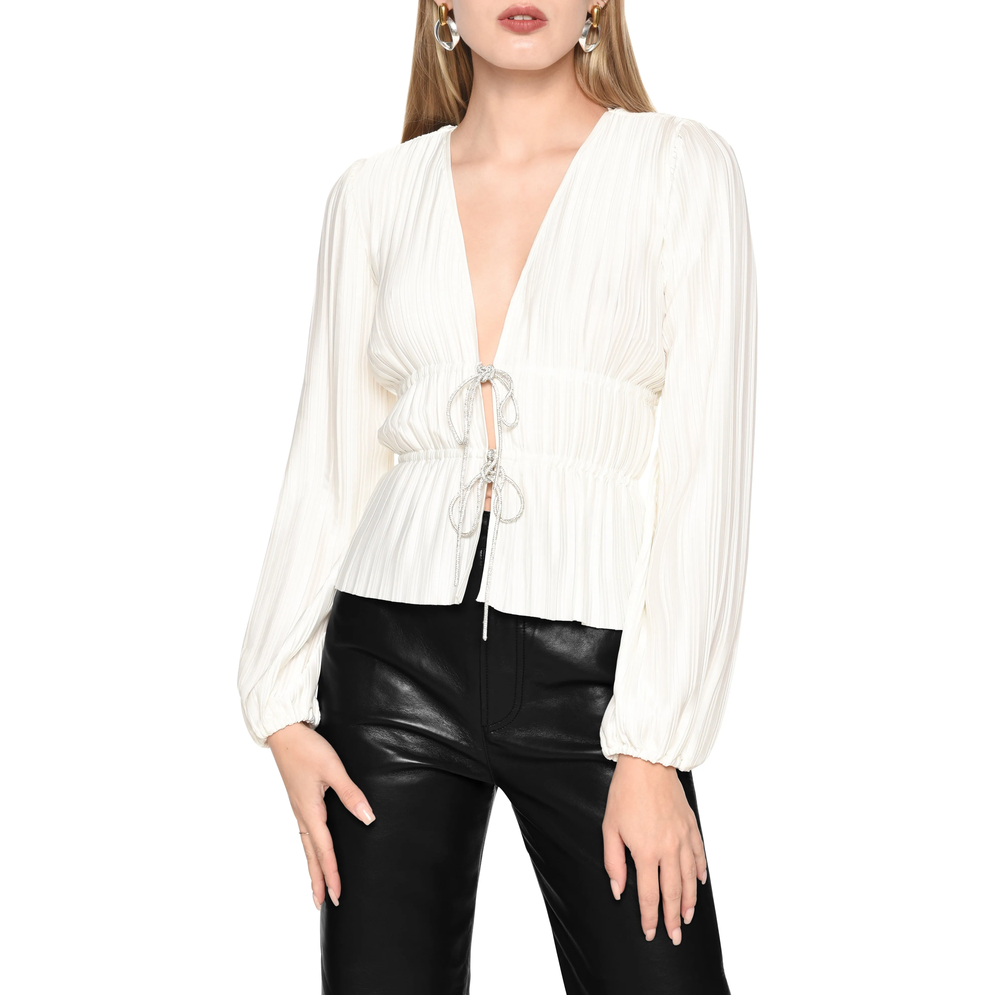 PAYTON PLISSE BLOUSE sold by Wayf