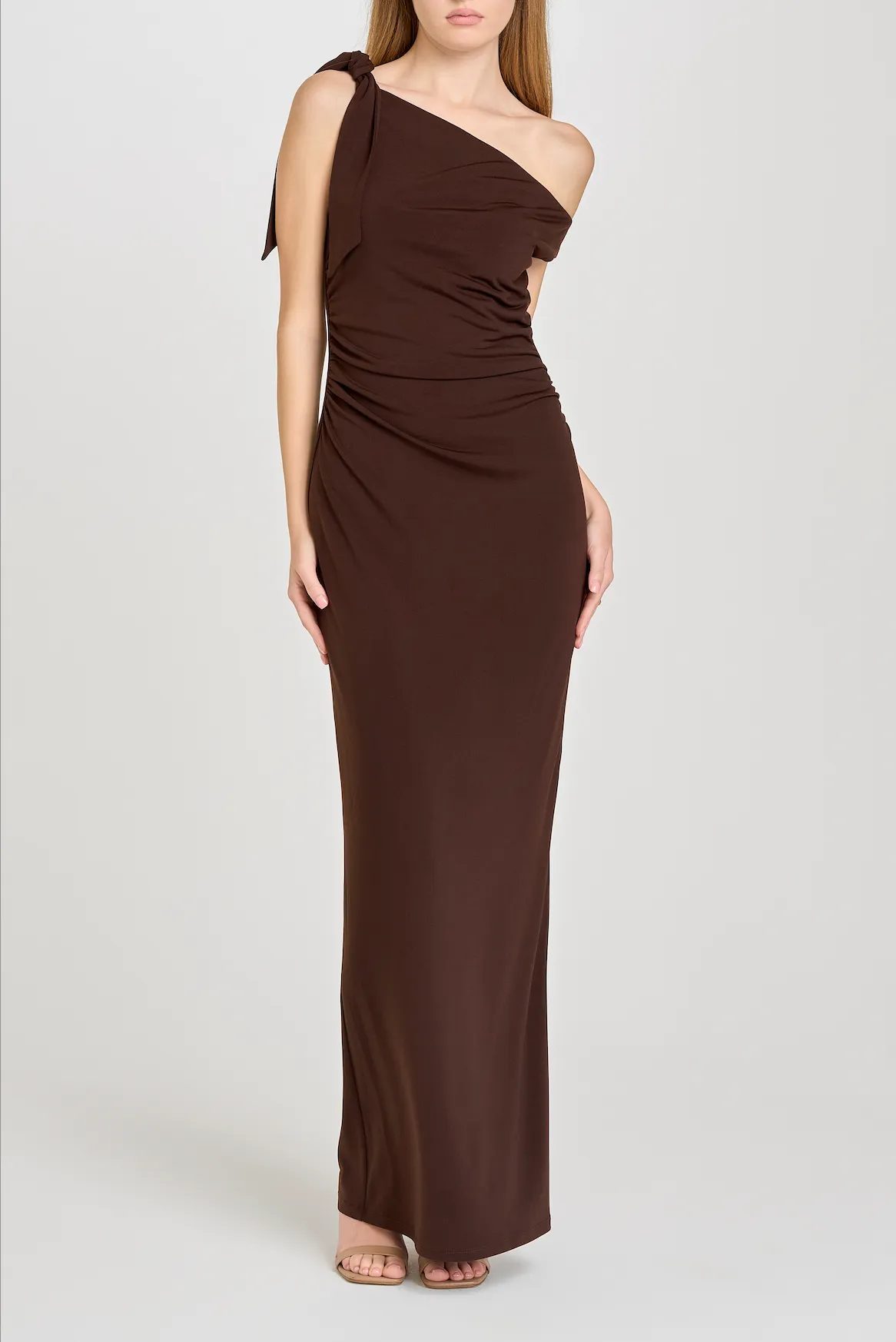 SAY LESS RUCHED DRESS sold by Wayf