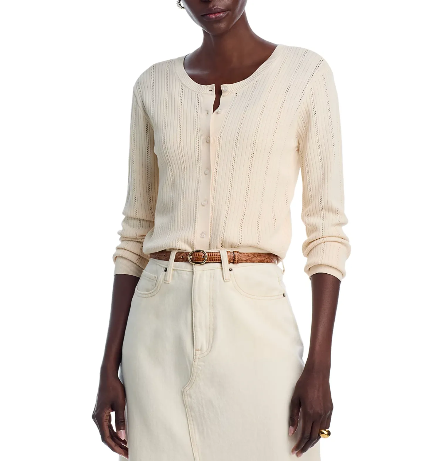 GRACE POINTELLE CARDIGAN sold by Wayf