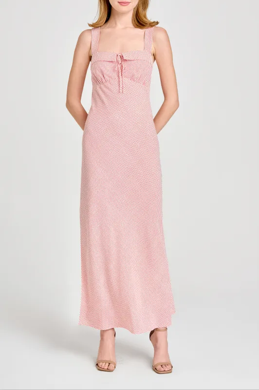 VIOLET TIE FRONT MIDI DRESS sold by Wayf