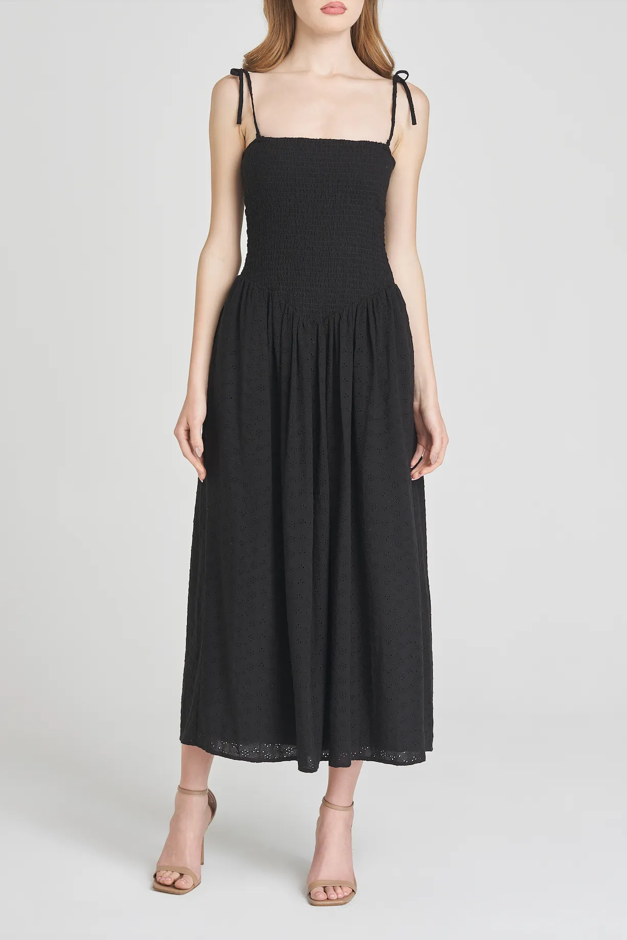 MELODY SMOCKED MIDI DRESS sold by Wayf