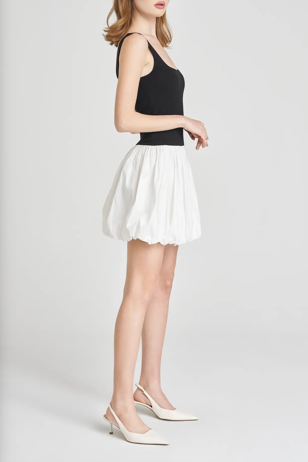 LILAH BUBBLE HEM MINI DRESS sold by Wayf