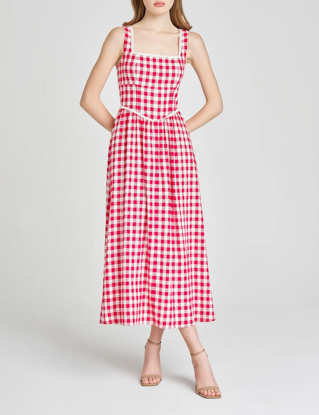 GRACIE GINGHAM MIDI DRESS sold by Wayf product image thumbnail 3