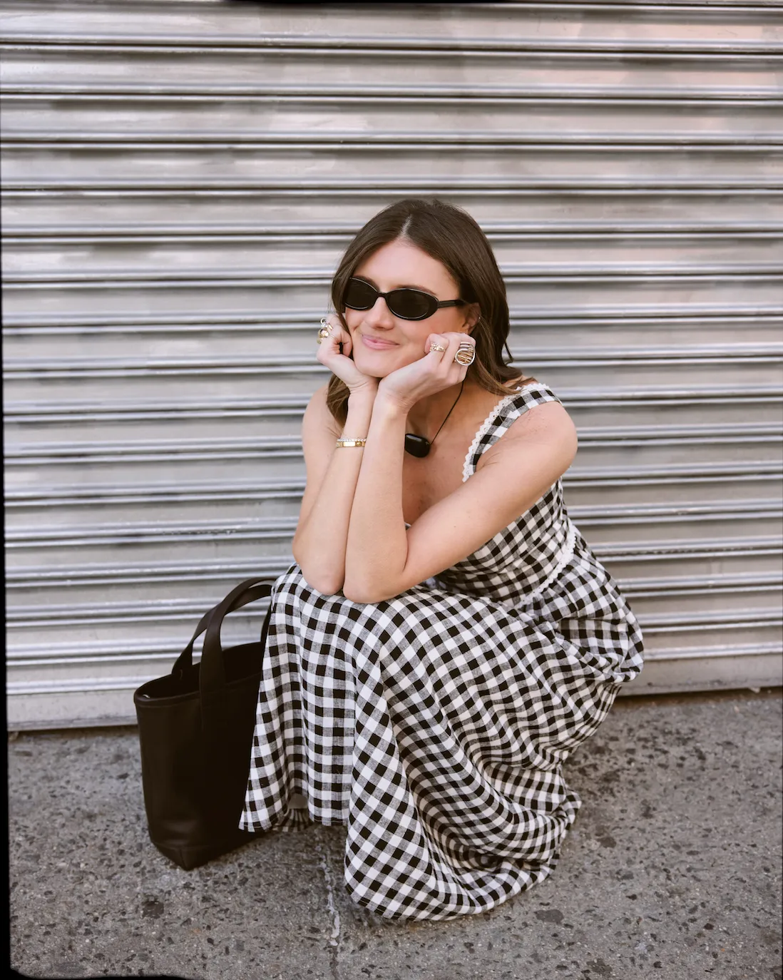 GRACIE GINGHAM MIDI DRESS sold by Wayf product image thumbnail 2