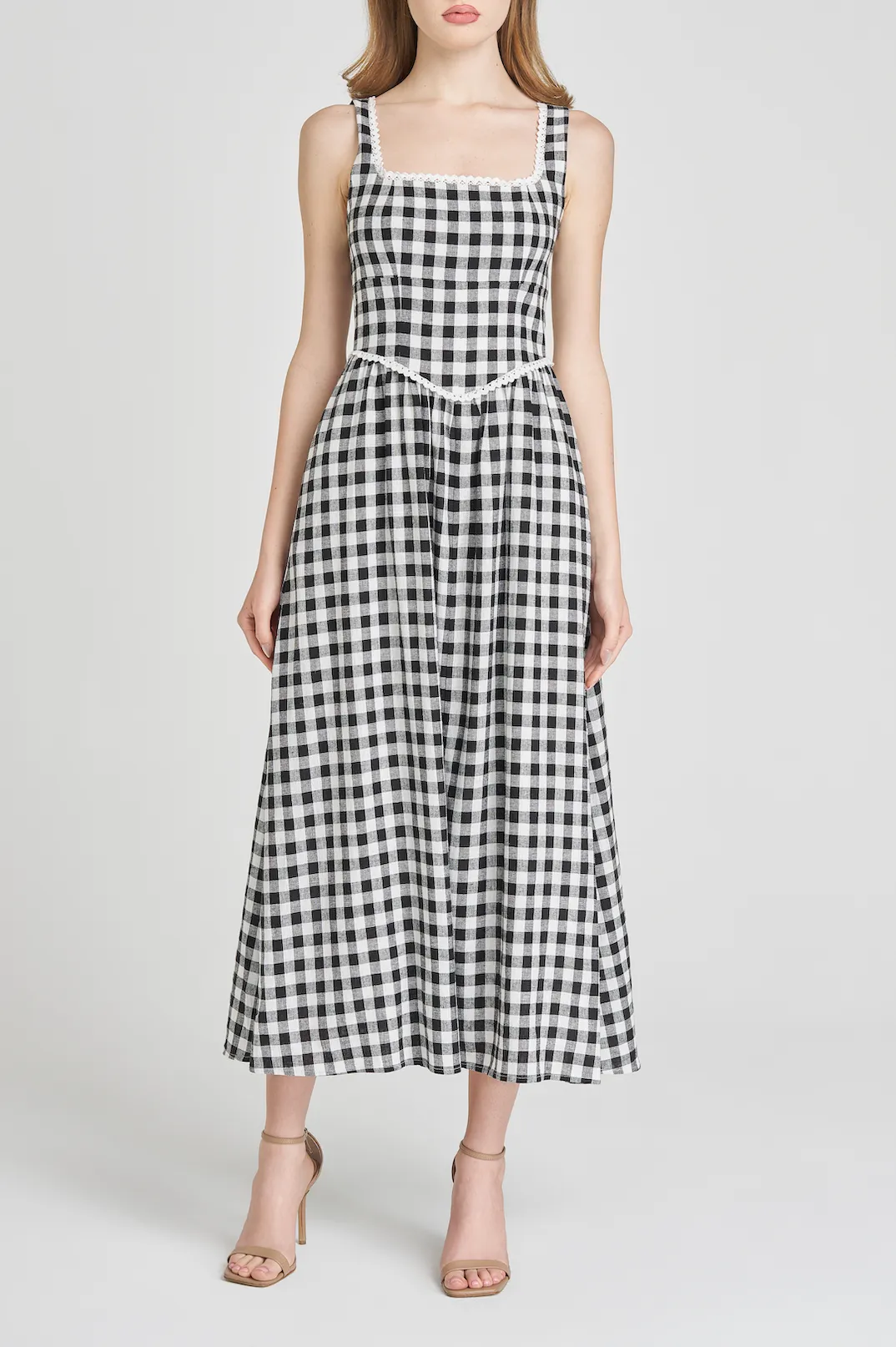 GRACIE GINGHAM MIDI DRESS sold by Wayf