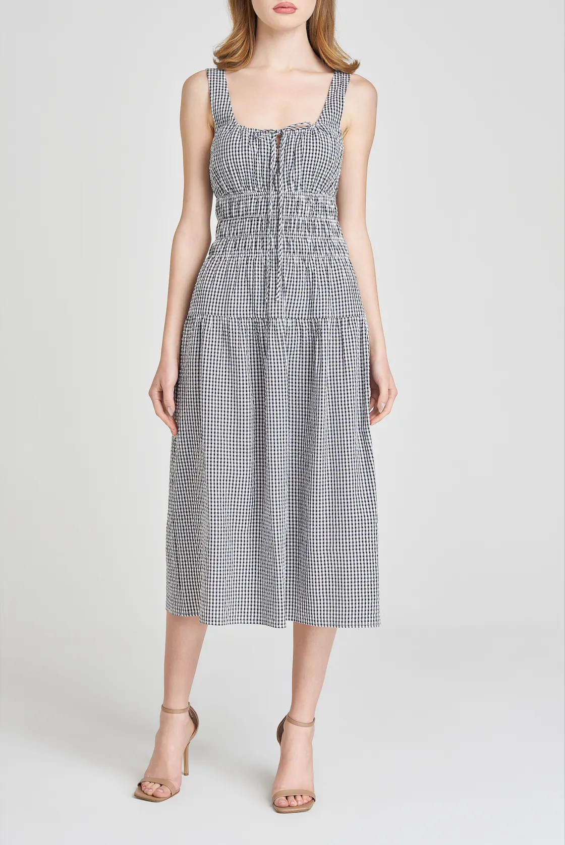 NINA SMOCKED MIDI DRESS sold by Wayf