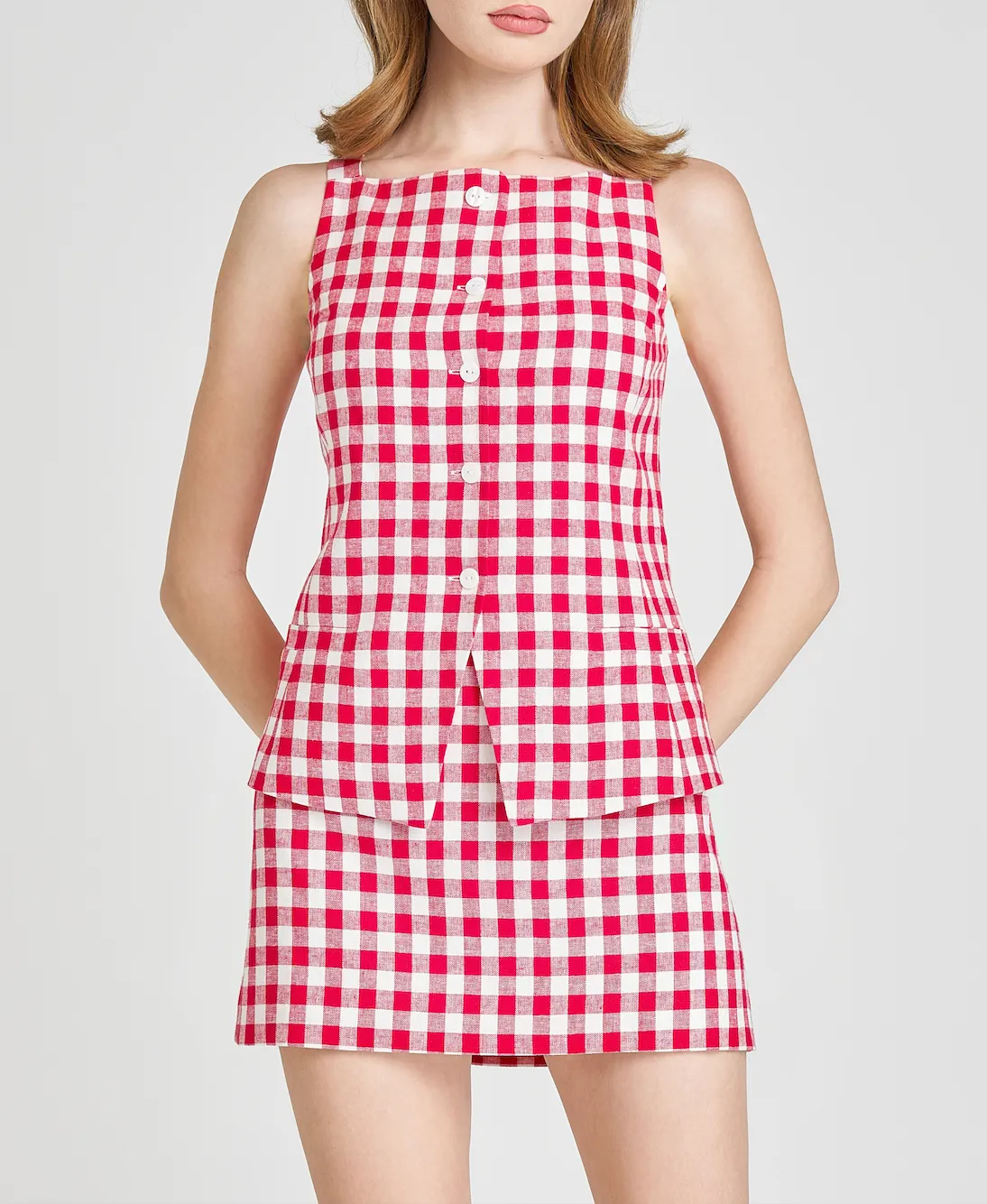 GRACIE GINGHAM MINI SKIRT sold by Wayf product image thumbnail 3