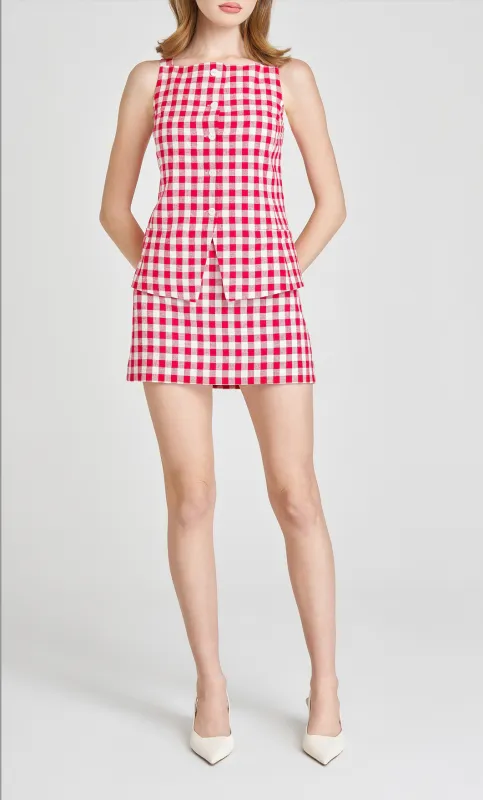 GRACIE GINGHAM MINI SKIRT sold by Wayf