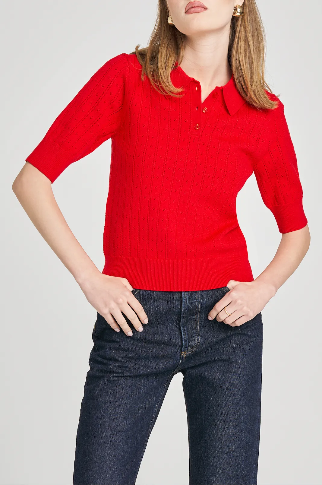 TAYLOR POINTELLE SWEATER sold by Wayf