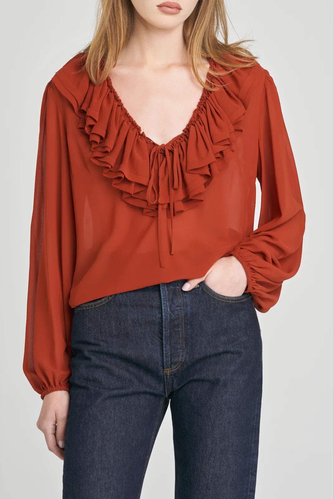 AGNES RUFFLE BLOUSE sold by Wayf product image thumbnail 3