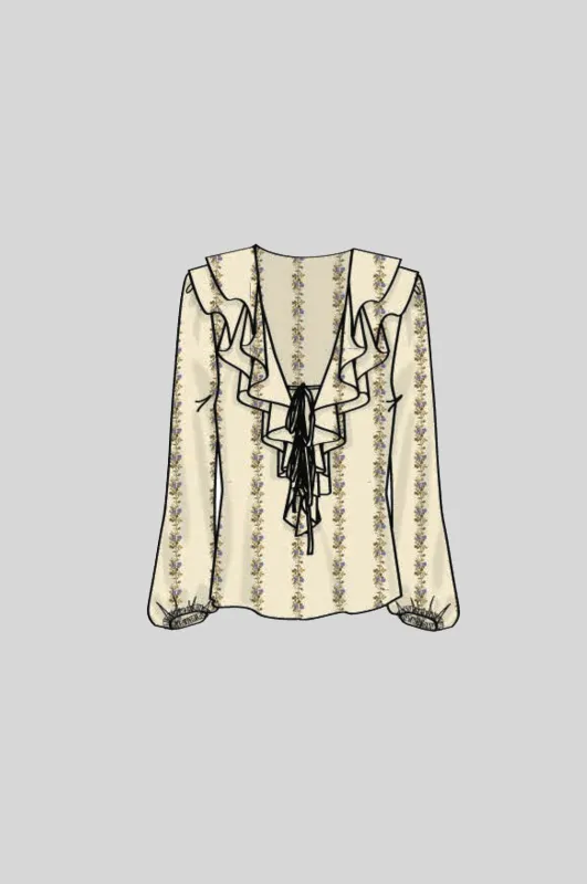 ABBY RUFFLE BLOUSE made by Wayf