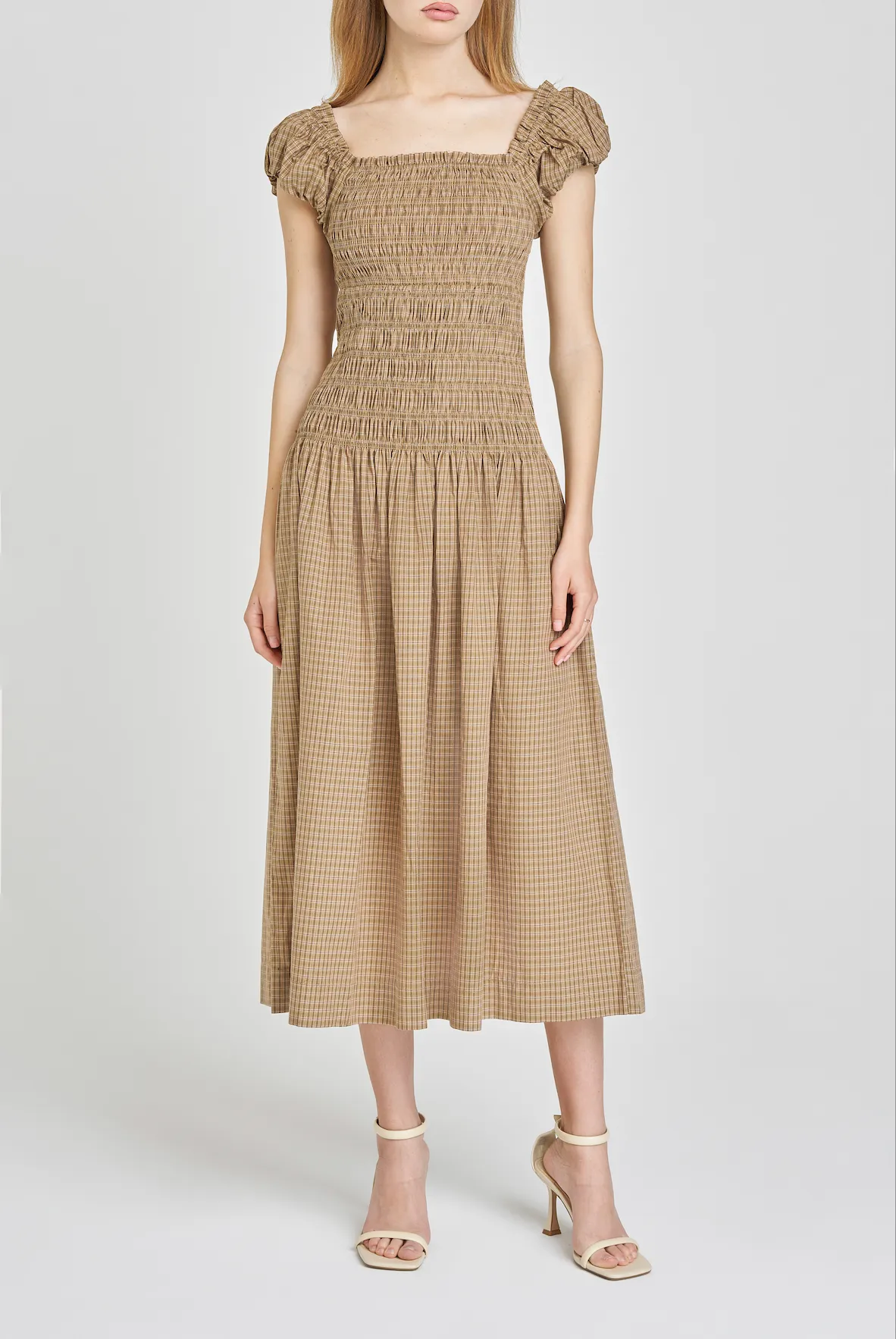 CASSIDY SMOCKED MIDI DRESS sold by Wayf