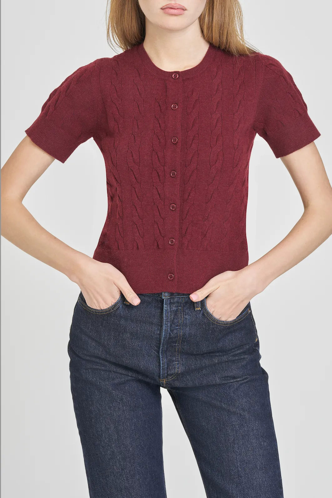 MALLIE SHORT SLEEVE CARDIGAN sold by Wayf