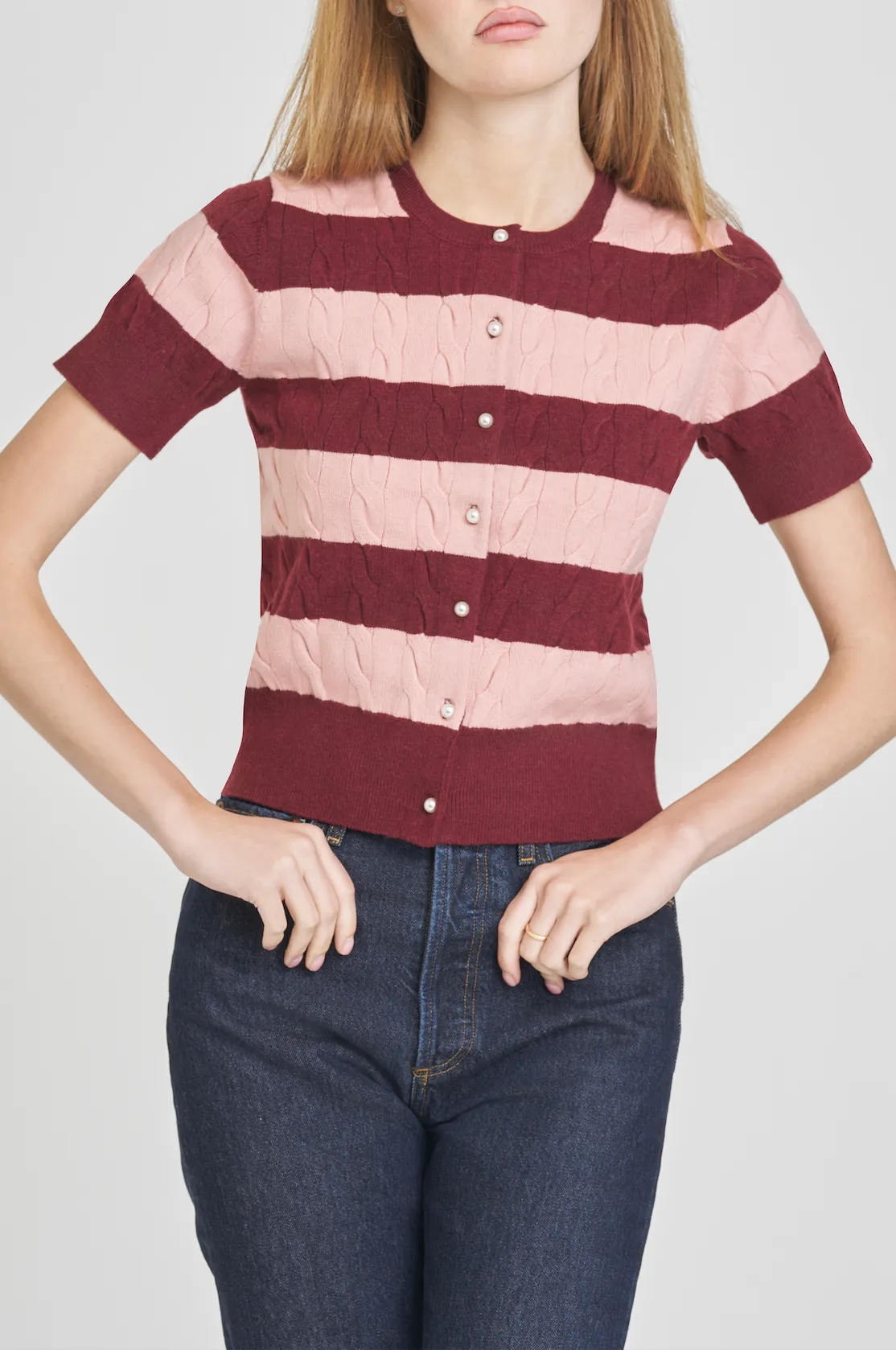 LUCILLE SHORT SLEEVE CARDIGAN sold by Wayf