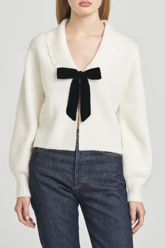 SLOANE BOW CARDIGAN sold by Wayf