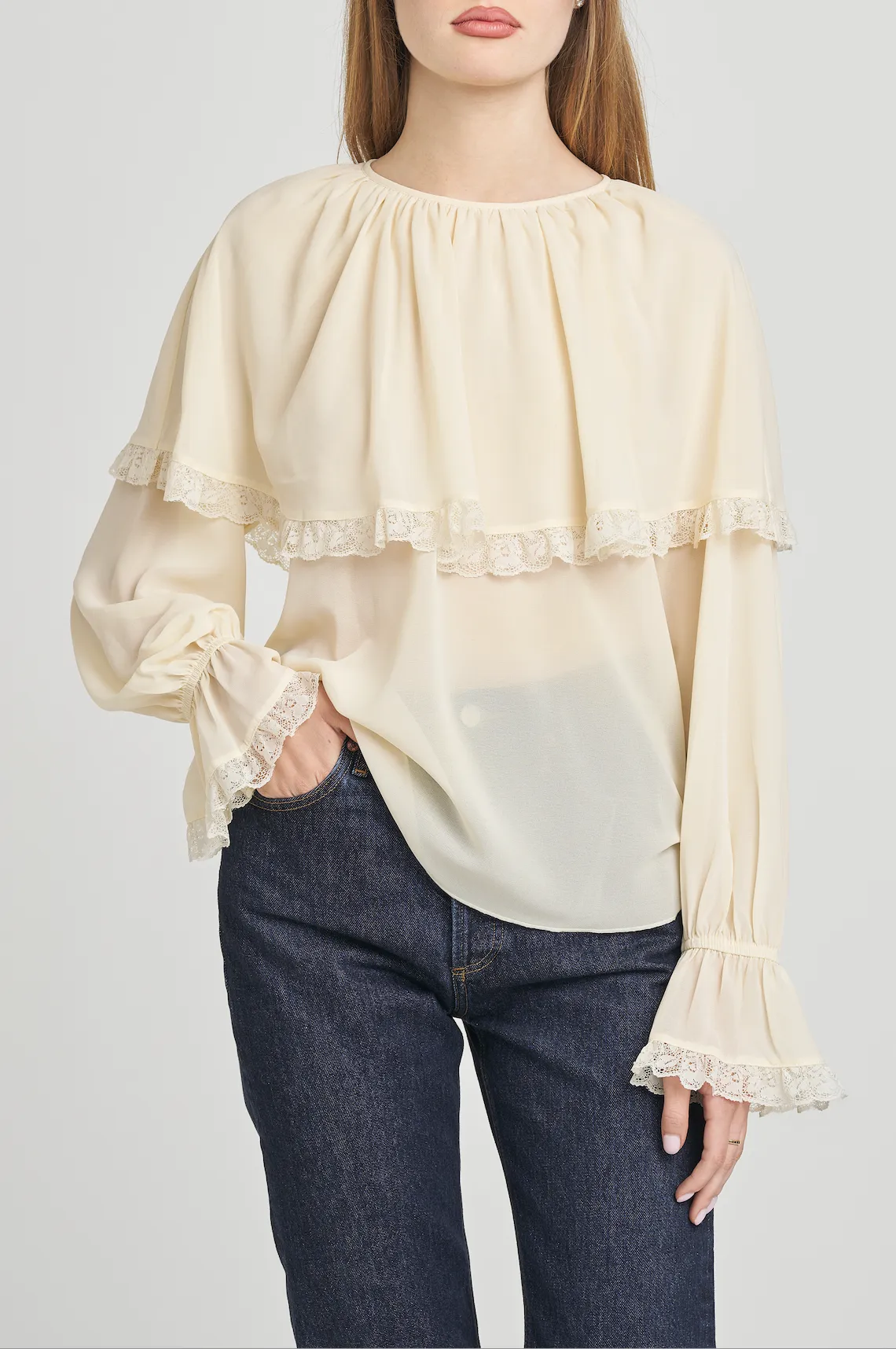 MIRABEL CAPELET BLOUSE sold by Wayf