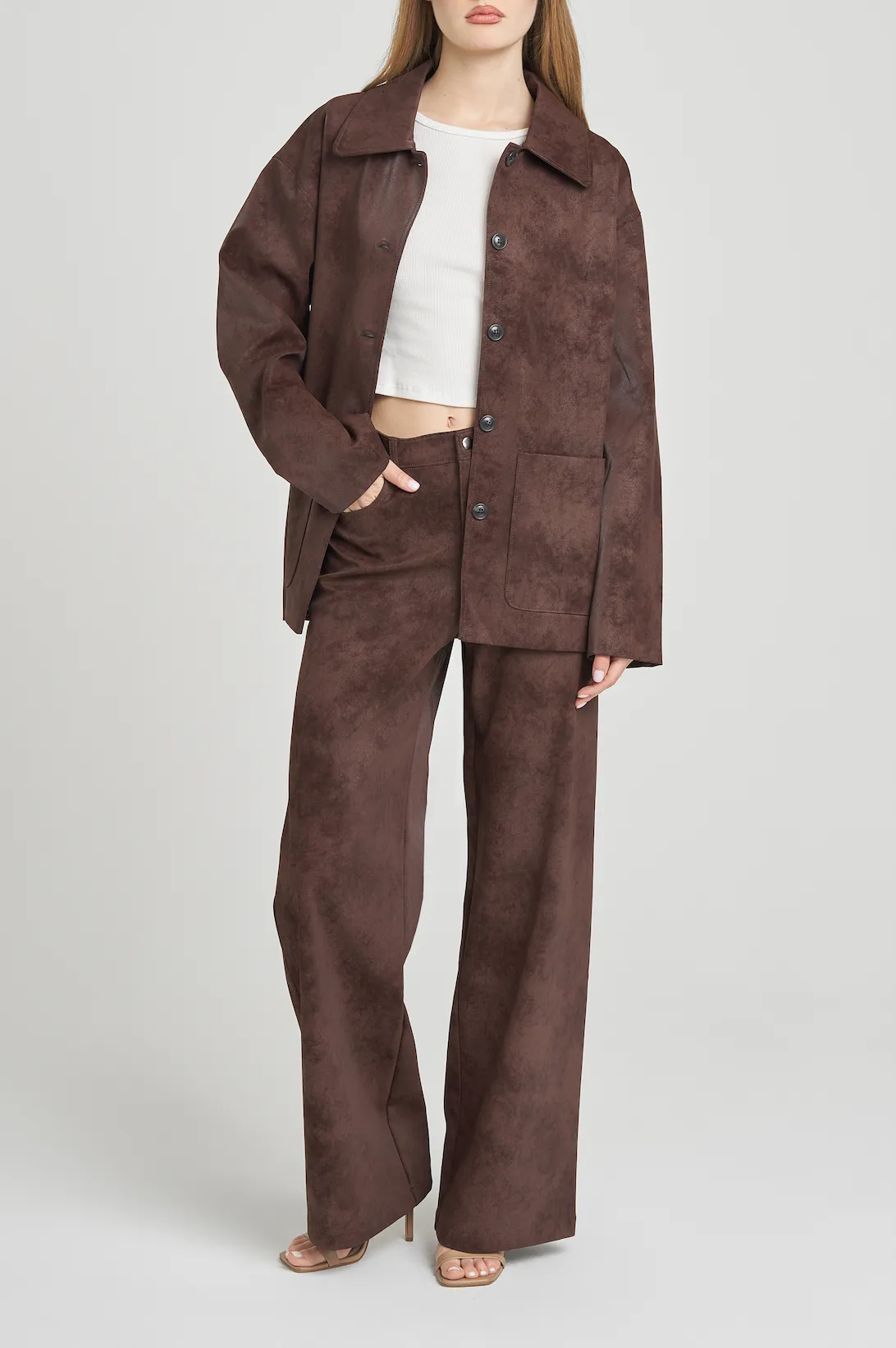FREYA FAUX SUEDE PANT sold by Wayf product image thumbnail 2
