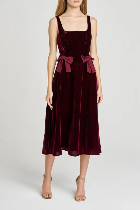 AVA VELVET MIDI DRESS sold by Wayf