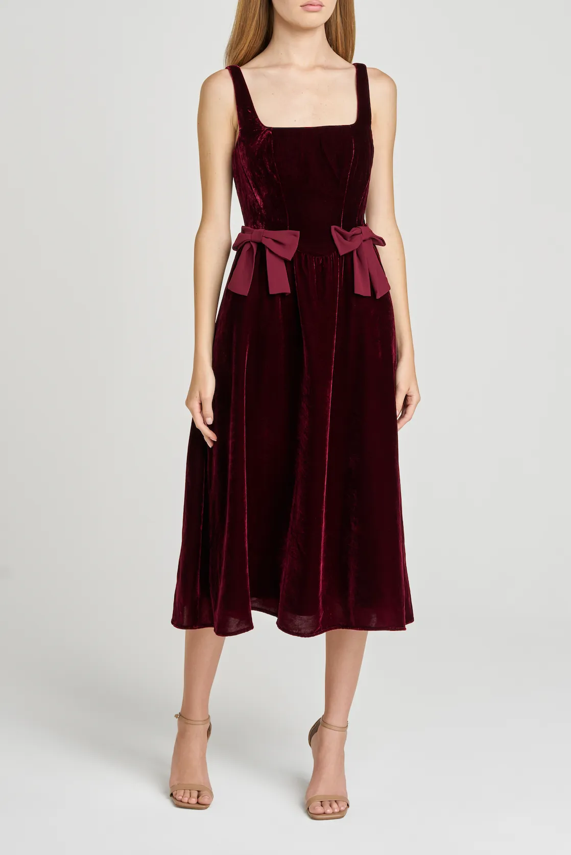 AVA VELVET MIDI DRESS sold by Wayf