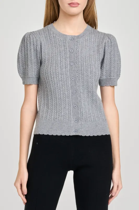SANDRA SHORT SLEEVE CARDIGAN sold by Wayf