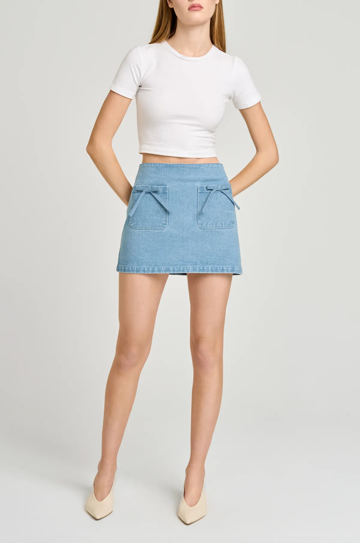 Dehlia Denim Mini Skirt sold by Wayf product image thumbnail 2