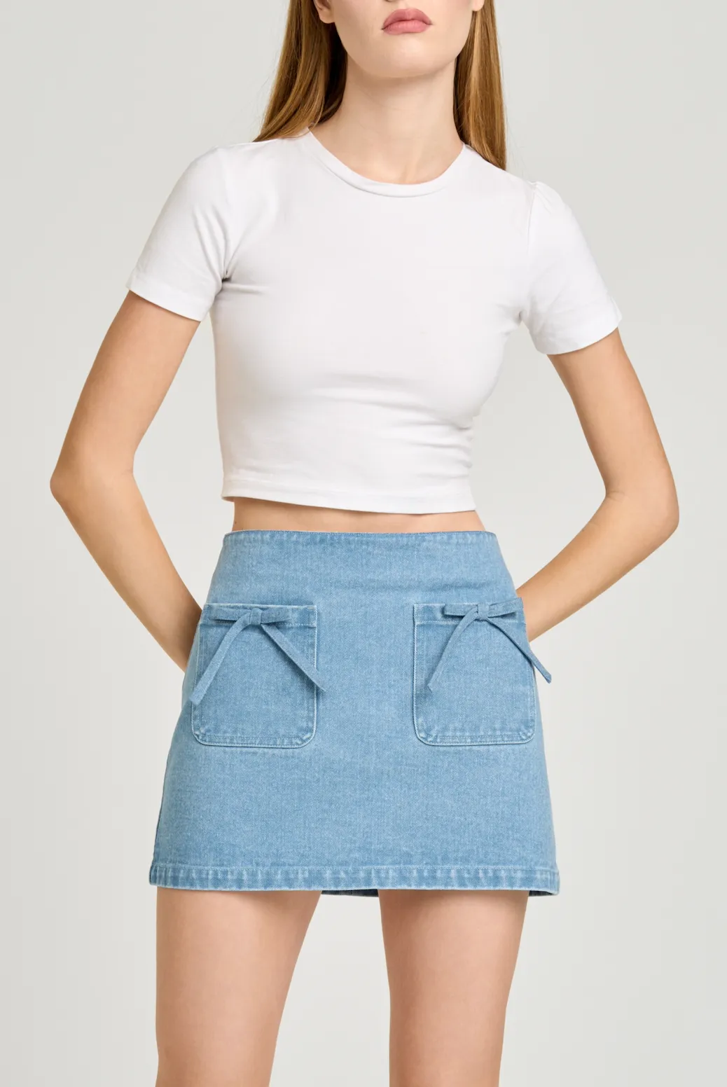 Dehlia Denim Mini Skirt sold by Wayf