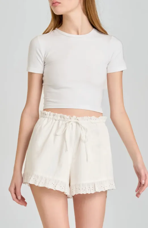 Helena Ruffle Shorts sold by Wayf