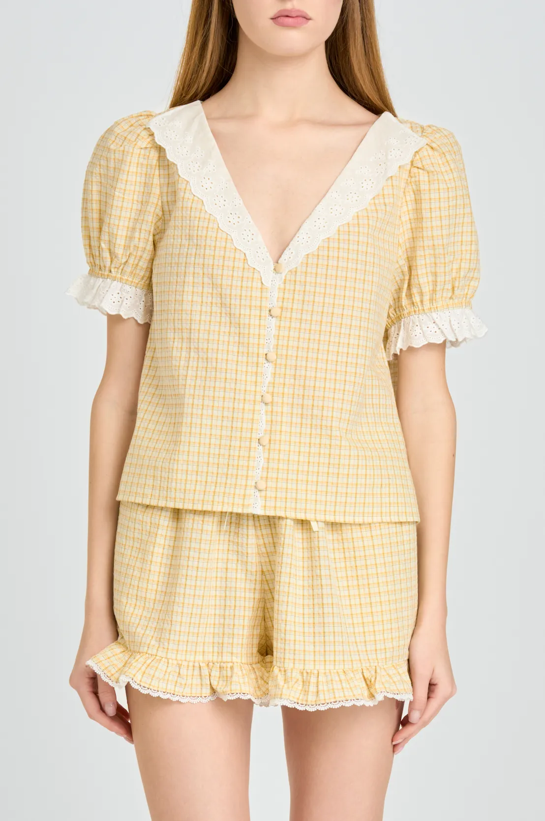 Emma Ruffle Shorts sold by Wayf