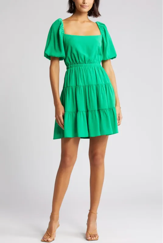 LACE UP BACK MINI DRESS sold by Wayf