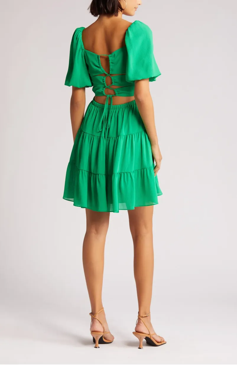 LACE UP BACK MINI DRESS sold by Wayf product image thumbnail 2