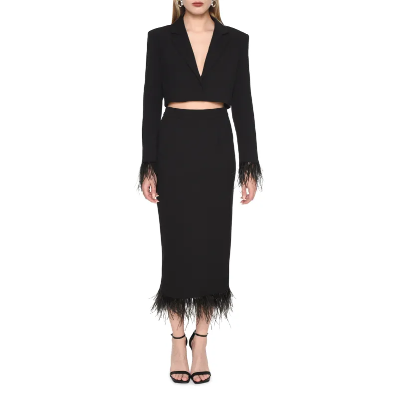 KISMIT FEATHER TRIM BLAZER sold by Wayf