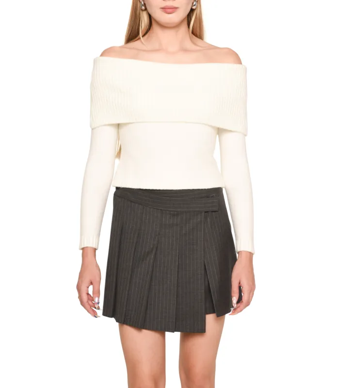 NICOLE OFF SHOULDER SWEATER sold by Wayf