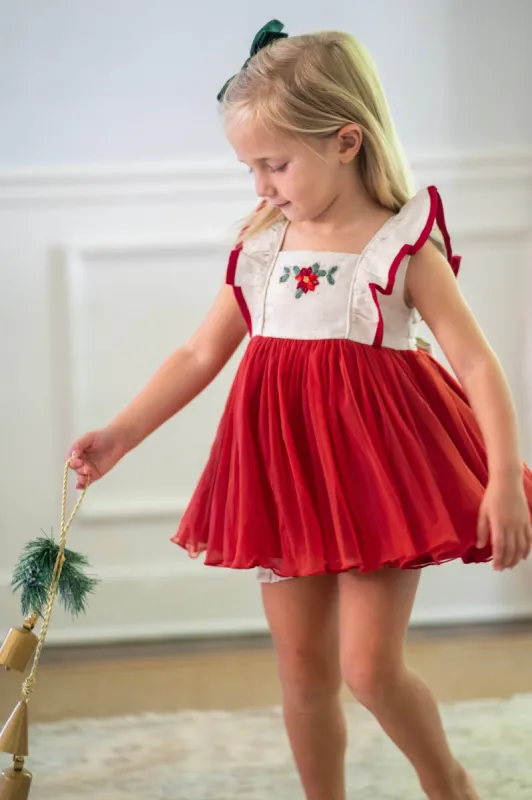 Poinsettia Tunic Set : Warm Berry sold by Well Dressed Wolf