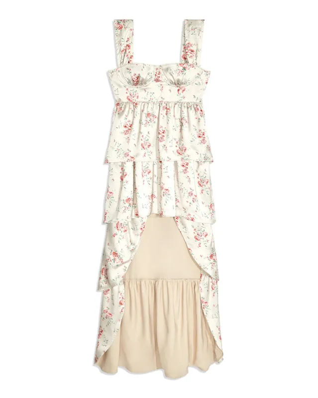 Corset High Low Dainty Floral Maxi Dress sold by WeWoreWhat