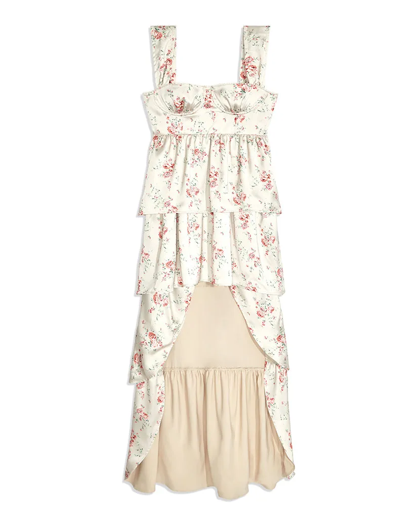 Corset High Low Dainty Floral Maxi Dress sold by WeWoreWhat