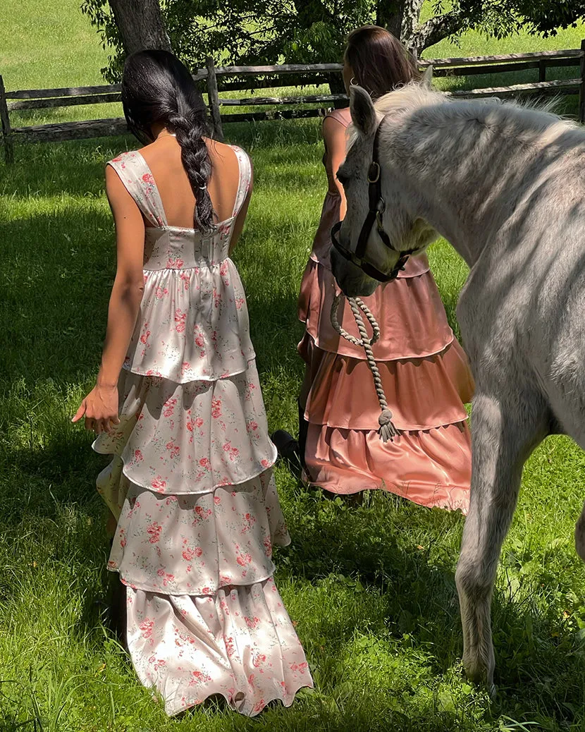 Corset High Low Dainty Floral Maxi Dress sold by WeWoreWhat product image thumbnail 4