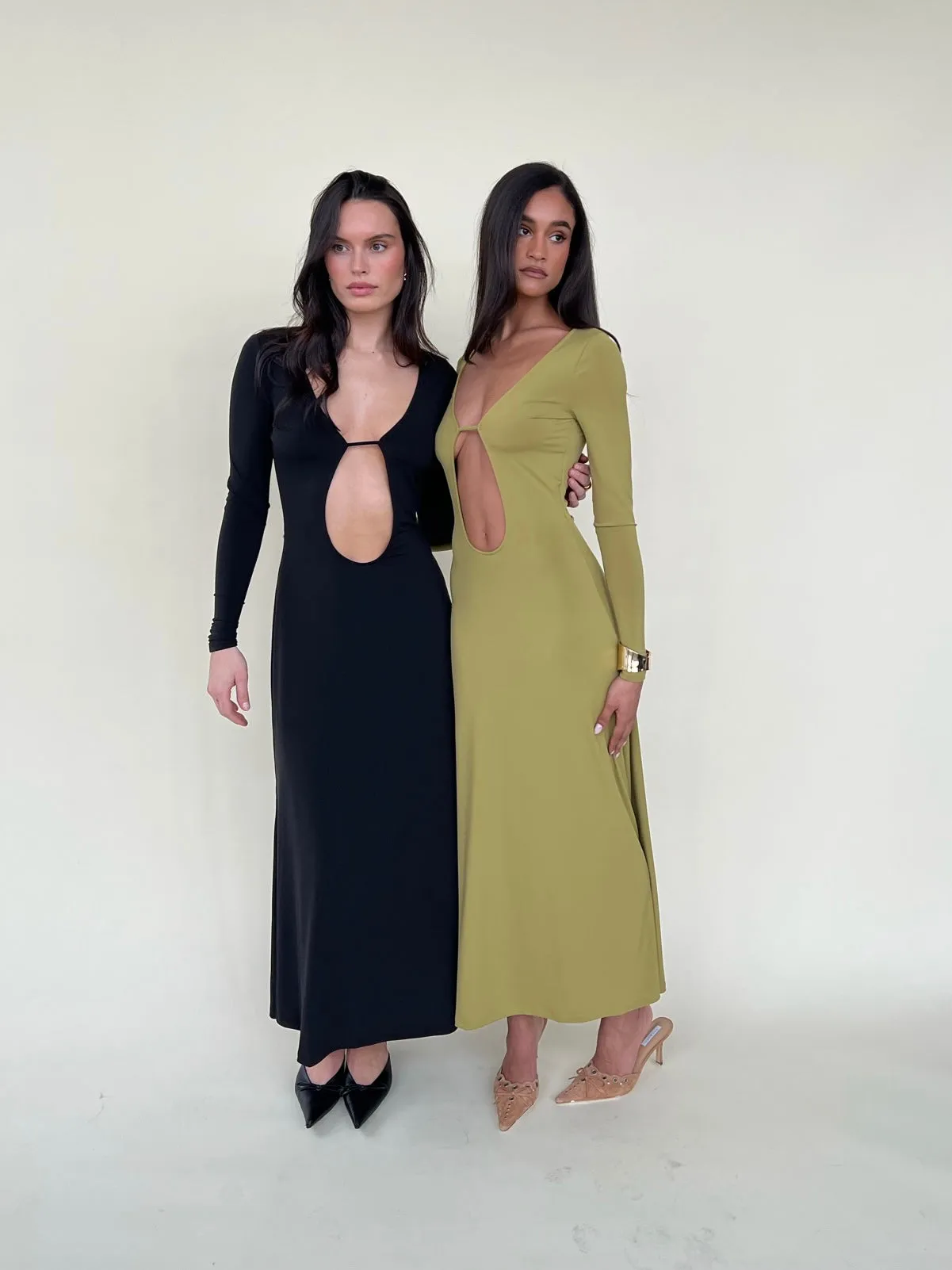 Long Sleeve Cutout Maxi Dress sold by WeWoreWhat product image thumbnail 3