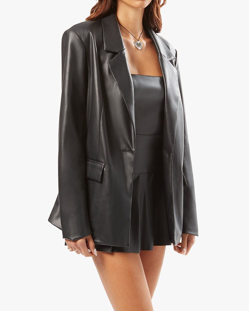 Vegan Leather Blazer sold by WeWoreWhat